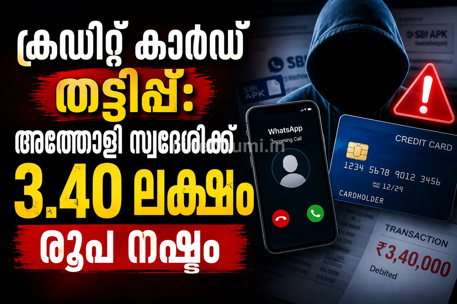 ക്രഡിറ്റ് കാര്‍ഡ് തട്ടിപ്പ്: അത്തോളി സ്വദേശിക്ക് 3.40 ലക്ഷം രൂപ നഷ്ടം