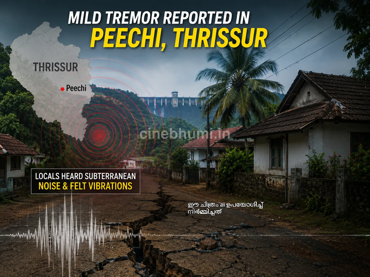 Mild Earthquake Hits Peechi in Thrissur: തൃശൂരിലെ പീച്ചിയിൽ നേരിയ ഭൂചലനം; ഭൂമിക്കടിയിൽ നിന്ന് പ്രകമ്പനം കേട്ടതായി നാട്ടുകാർ